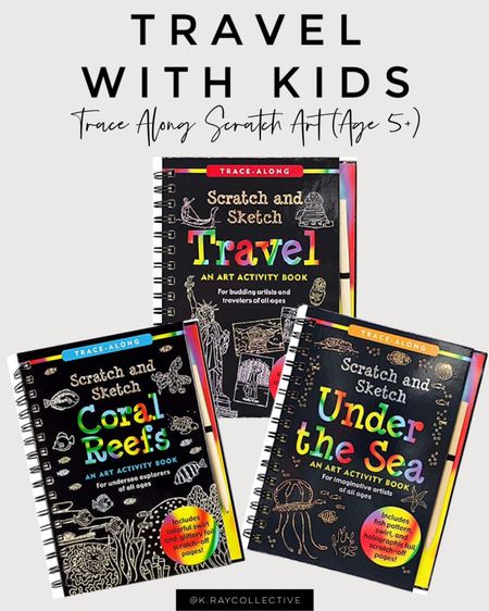 The best activity books for traveling with kids 6+. These scratch art teresa Long Books are super fun I even love doing it myself. And they come in a ton of different themes so you can find one that your kid will love.  Also great activities for back to school. 

Traveling with kids, travel, ideas for kids, travel activities for kids | activities for traveling with kids |  in-flight entertainment for kids 

#TravelingWithKids #KidsActivities #Travel #InflightEntertainment #travelessentials

#LTKBacktoSchool #LTKkids #LTKtravel