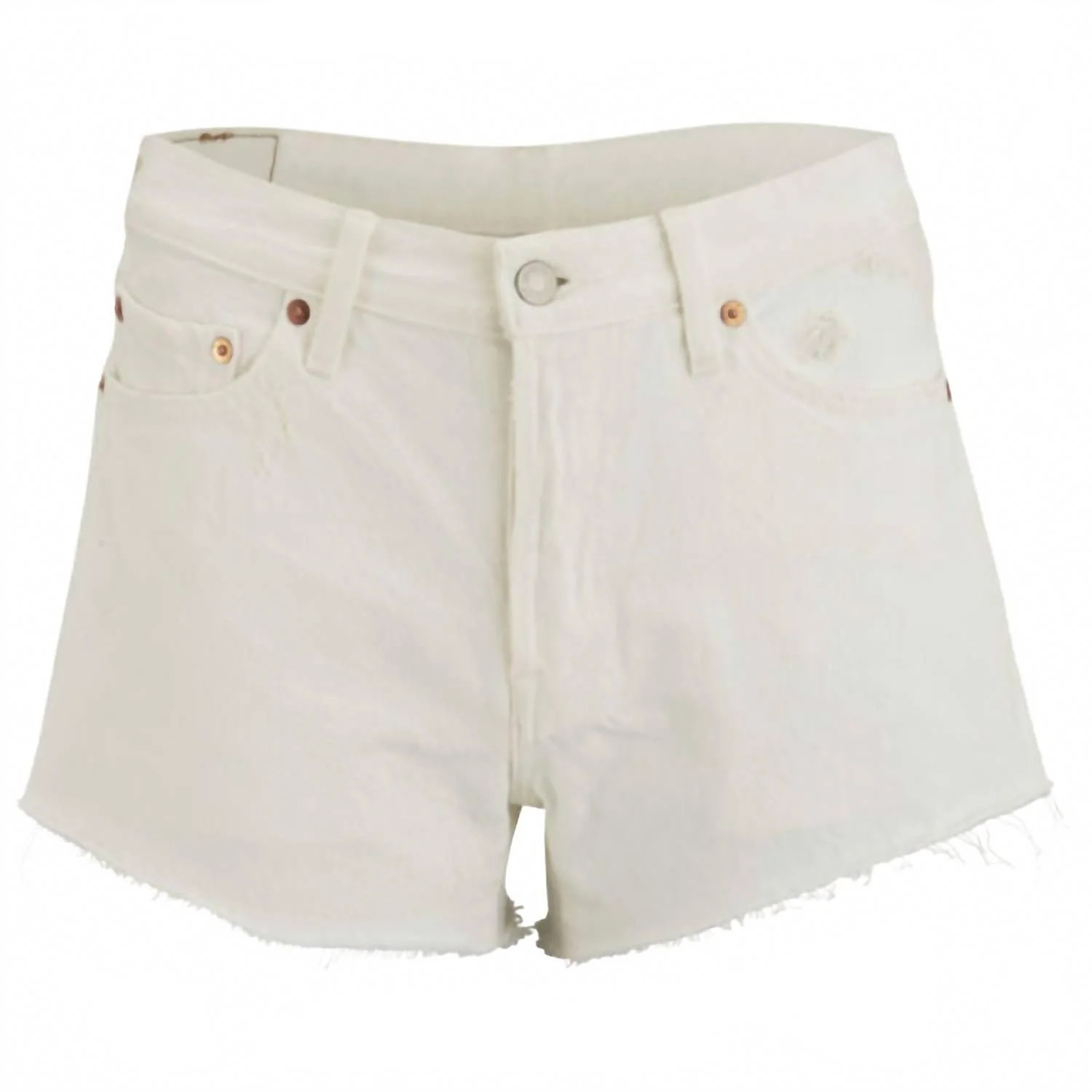 Women Denim Short In White | Shop Simon