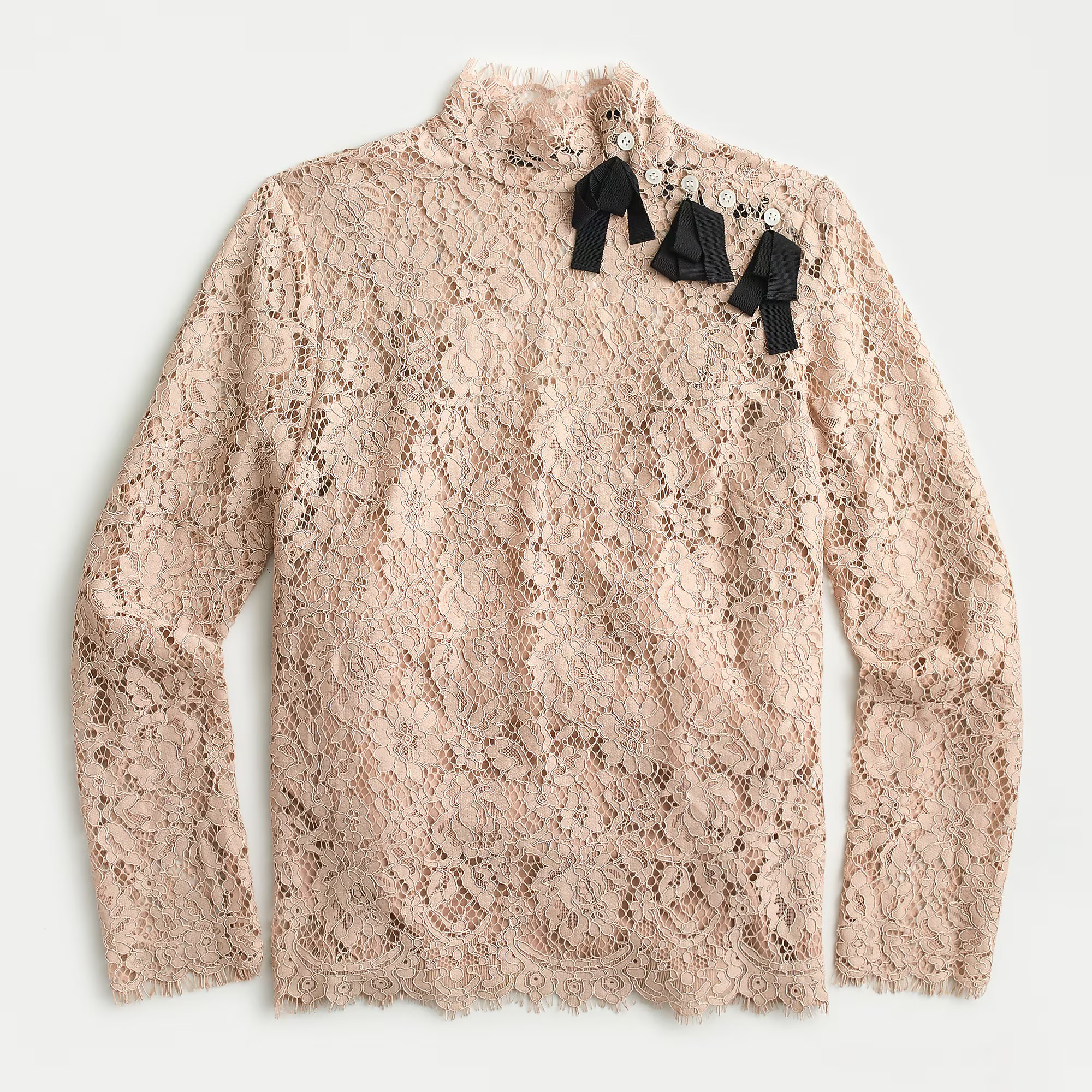 Mockneck top in floral lace | J. Crew US