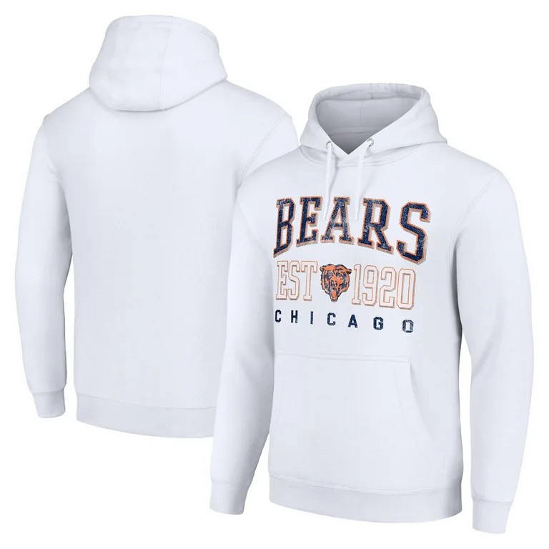 Unisex Starter White Chicago Bears Throwback Logo Pullover Hoodie | Walmart (US)