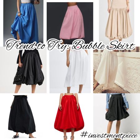 On trend this spring? A bubble skirt (I love them midi and paired with a slim top for balance!) They are kind of like a ball skirt’s younger sister- but chic and ready to party on their own. Here are some of my faves! #investmentpiece 

#LTKSeasonal #LTKfindsunder100 #LTKstyletip