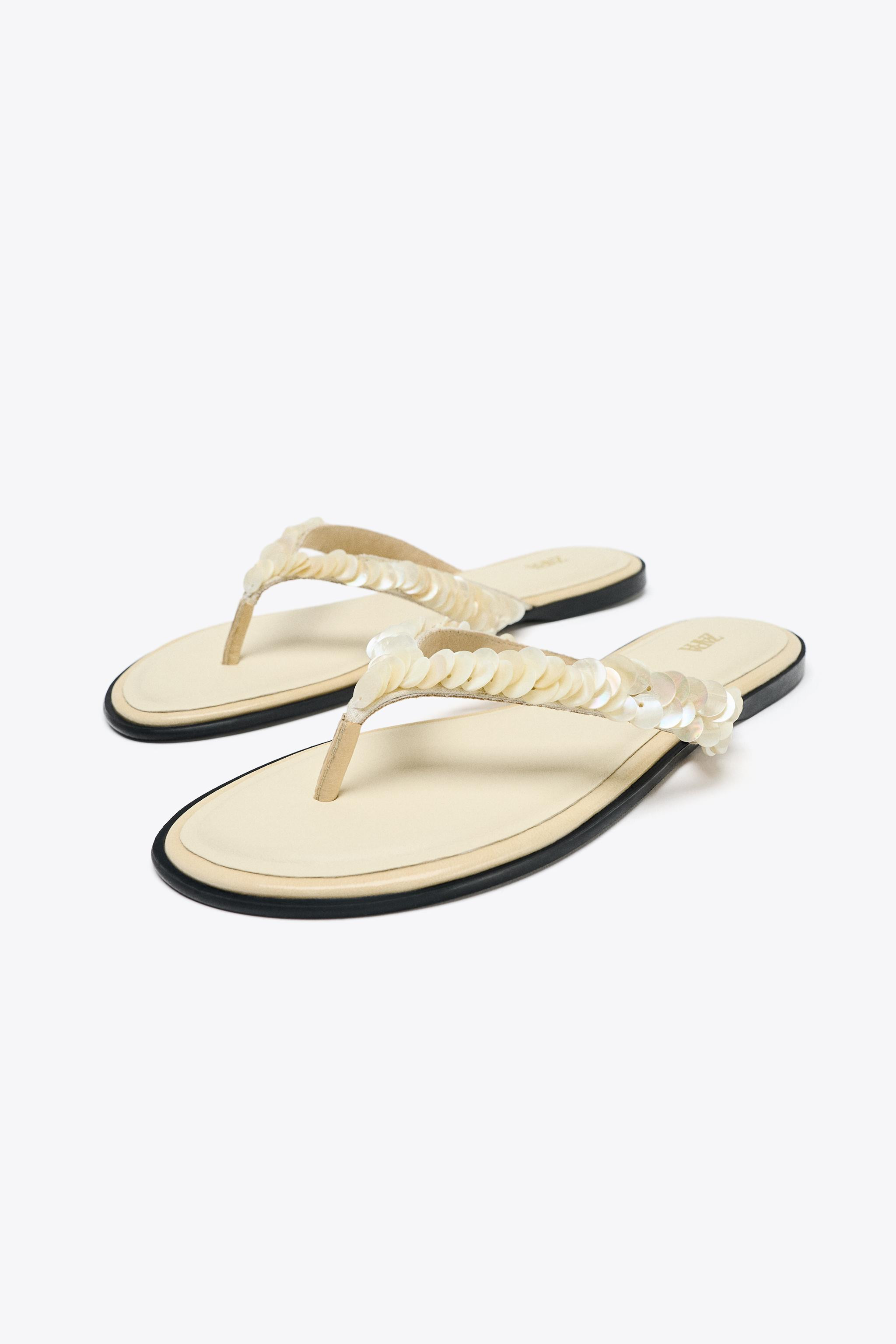 BEADED STRAP SANDALS | Zara US