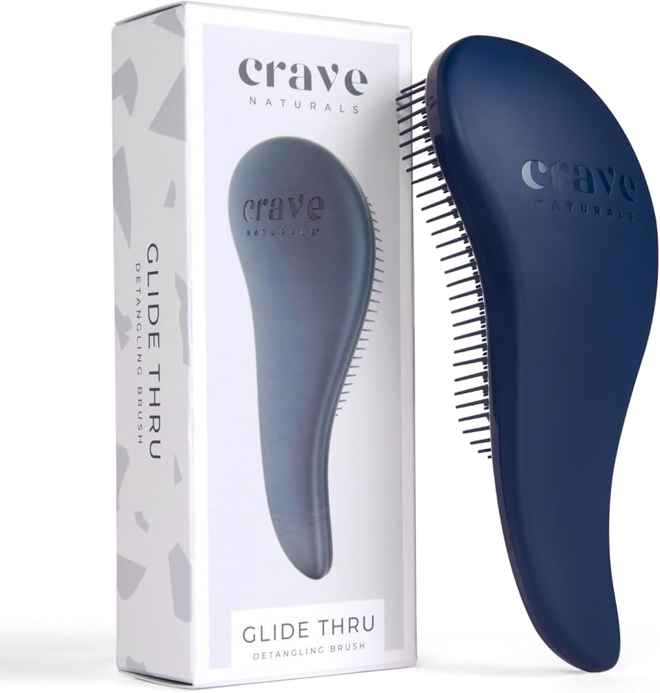 Crave Naturals Glide Thru Hair Brush - Detangler Brush for Curly, Straight, Wet or Dry Hair - Gen... | Amazon (US)