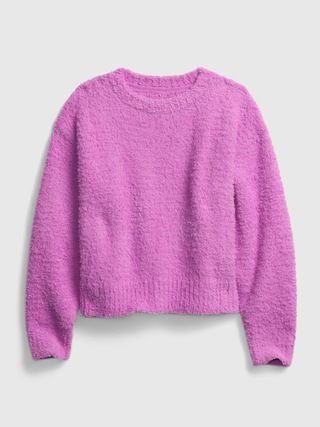 Kids Crewneck Cropped Fuzzy Sweater | Gap (US)