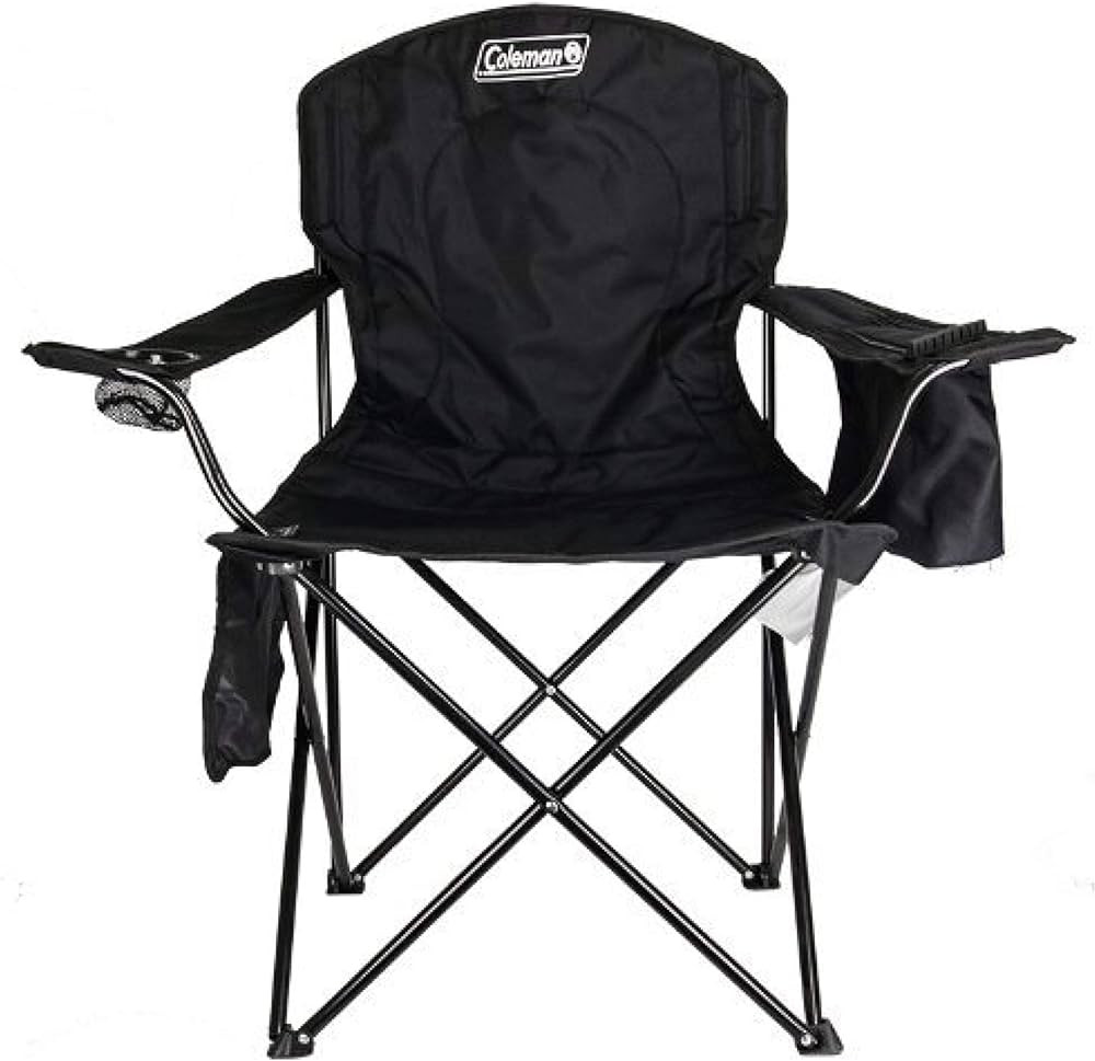 Coleman Portable Camping Chair with 4-Can Cooler, Fully Cushioned Seat and Back with Side Pocket ... | Amazon (US)