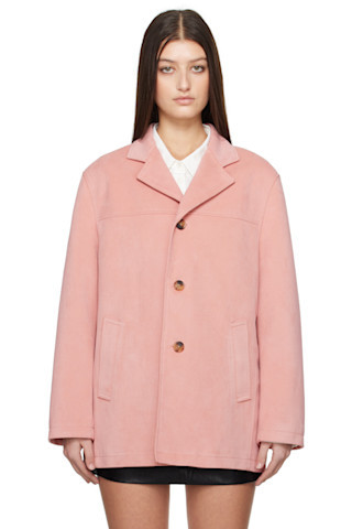 Pink Vegan Suede Half Jacket | SSENSE