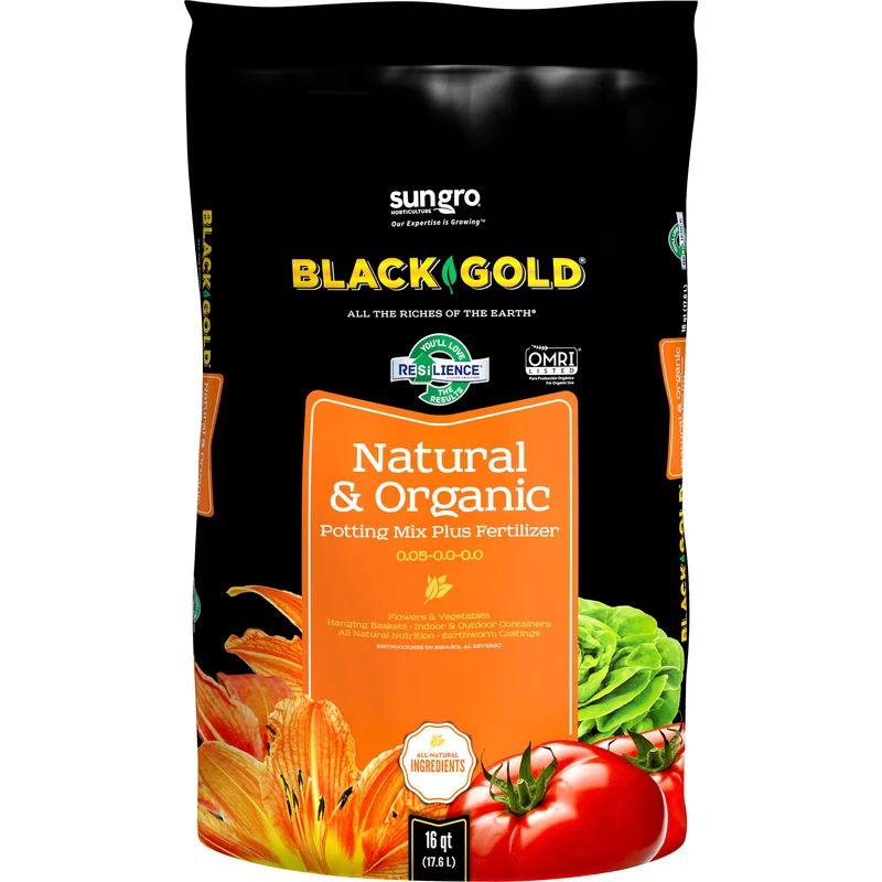 [16 Quart] Black Gold Organic All Purpose Potting Soil 1402040 - Walmart.com | Walmart (US)