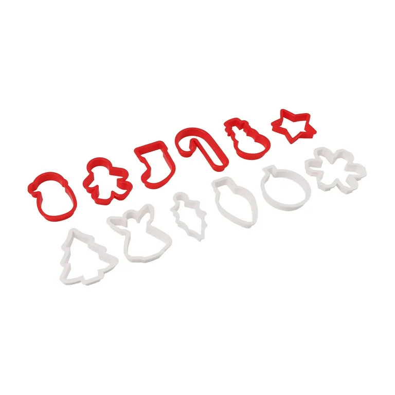 Plastic Christmas Cookie Cutter Set, 12 Count, by Holiday Time | Walmart (US)