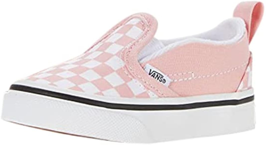 Vans Slip-ON V (Checkerboard) Powder Pink/True White Size Toddler Size | Amazon (US)