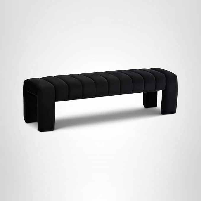 Meridian Furniture 443Black Andaz Collection Modern | Contemporary Bench with Soft Black Velvet, ... | Amazon (US)