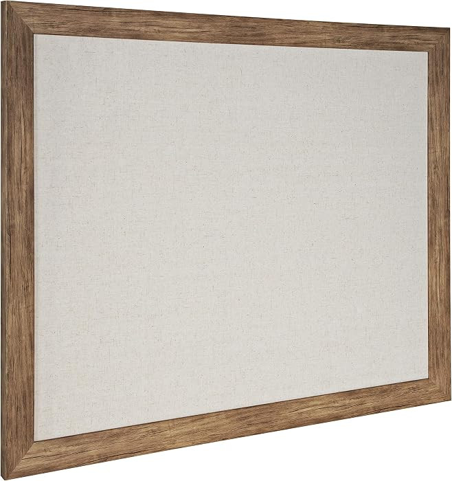 DesignOvation Beatrice Framed Linen Fabric Pinboard, 27x33, Rustic Brown, Decorative Farmhouse Wa... | Amazon (US)