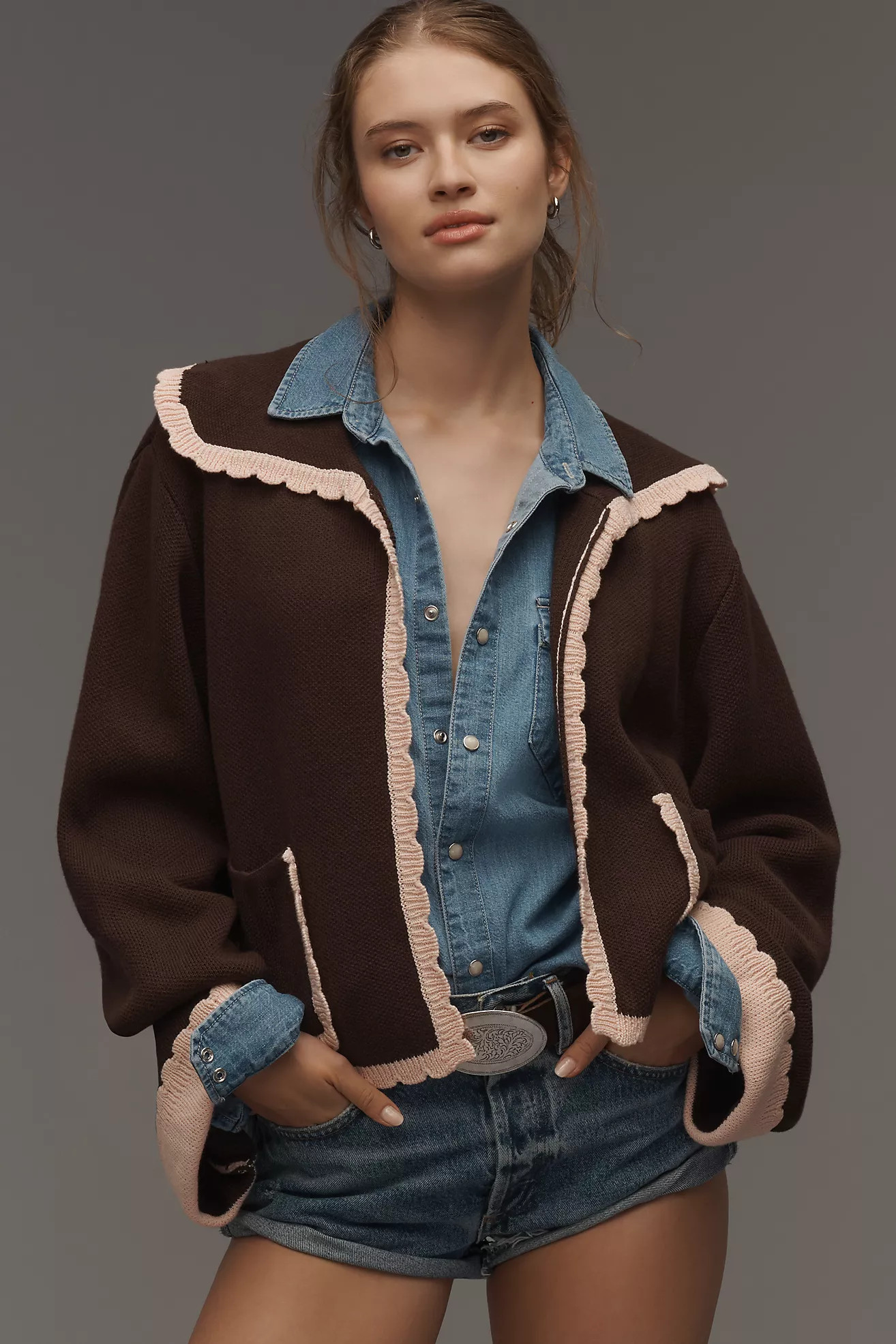 FRNCH x Anthropologie Scallop-Collar Cardigan Sweater | Anthropologie (US)