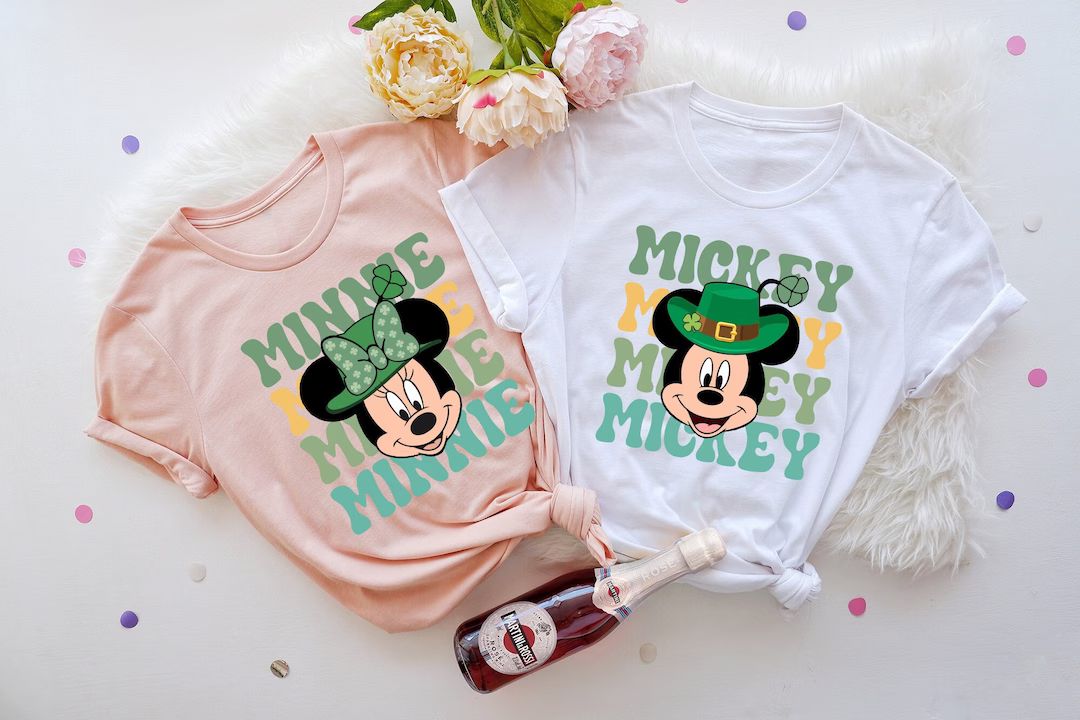 Disney St Patrick's Day Shirt, Disney Family Shirt, St Patrick's Day Minnie Shirt, Mickey St Patr... | Etsy (US)