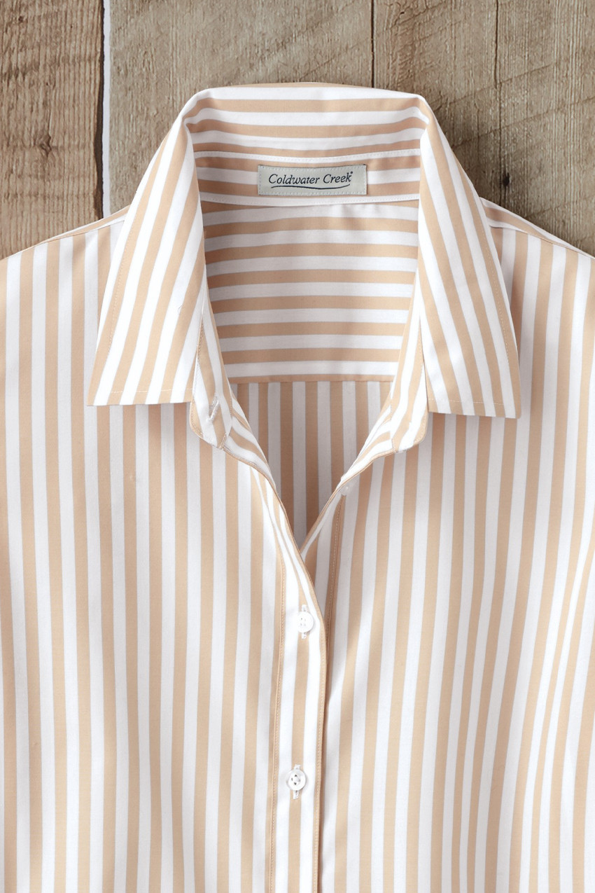 Striped No-Iron Long-Sleeve Shirt | Coldwater Creek