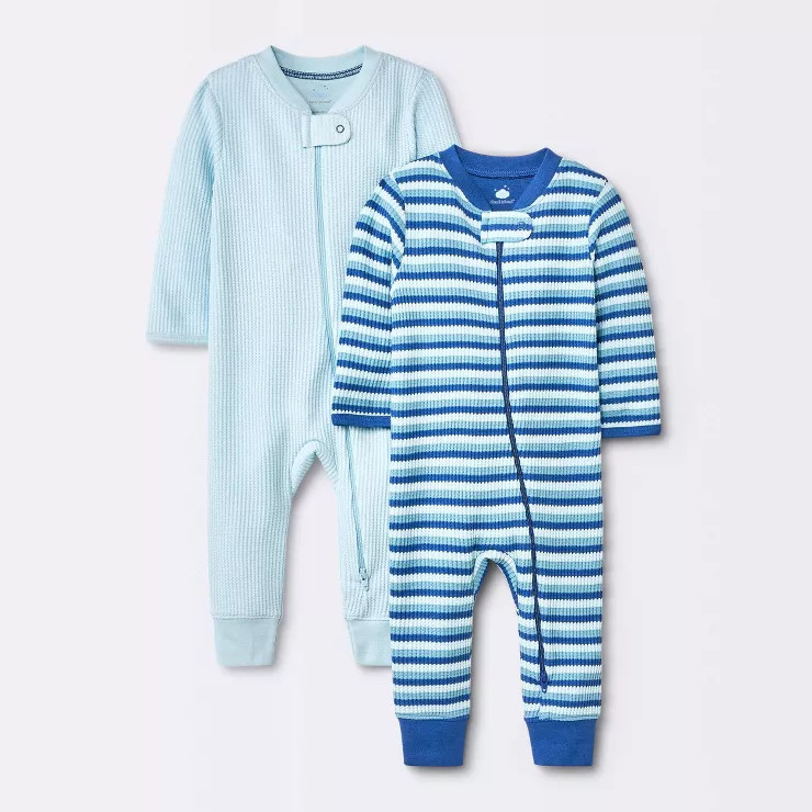 Baby 2pc Waffle Romper - Cloud Island™ Blue | Target
