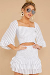 Click for more info about Cross The Line White Striped Two Piece Set