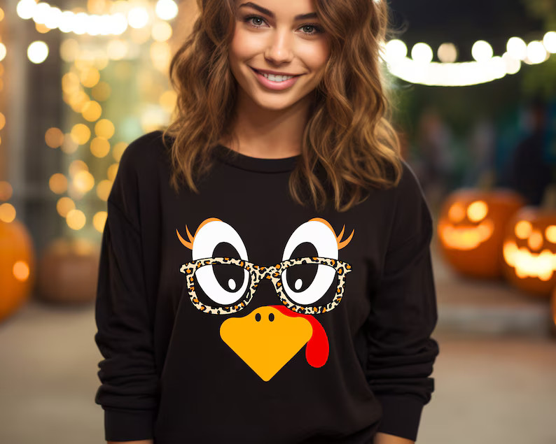 Cute Turkey Fall Thanksgiving Sweatshirt Thanksgiving Family - Etsy | Etsy (US)