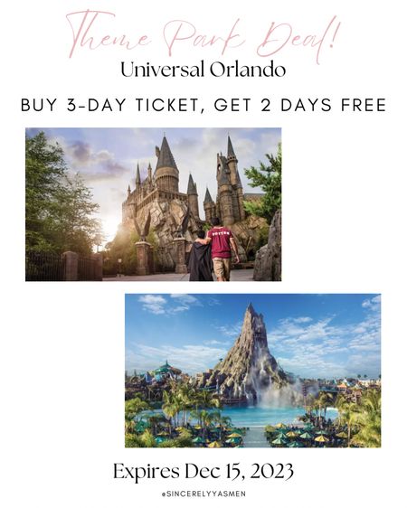 Universal Orlando ticket promo! Buy 3-day get 2 days free!! #universalorlando #groupon #themeparks #orlando #travel 

#LTKsalealert #LTKtravel #LTKfamily