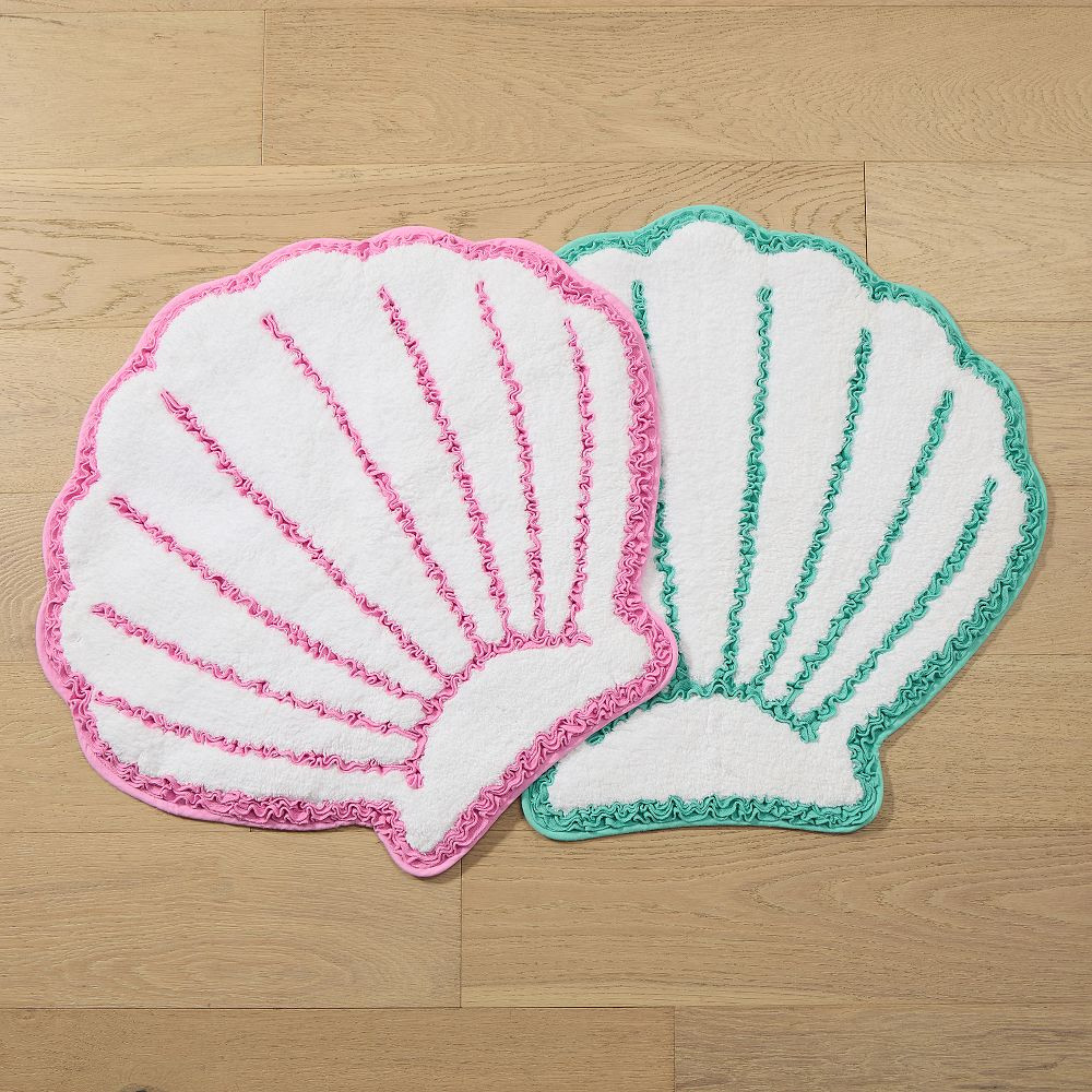Pink Palm Puff Shell Bath Mat