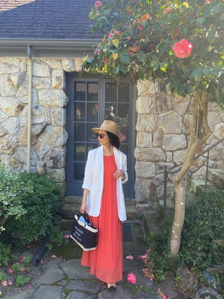Spring dress in this pop of color! I’m wearing a size 4.

Janess Leone packable sun hat. On sale. I’m wearing a medium  

White oversized blazer. Wearing a size 6. 

Apolis tote bag. 

Chanel cap toe ballet flats. Linking a pre owned pair. 

Red midi dress
Red spring dress
Wedding guest dress 


#LTKwedding #LTKover40 #LTKSeasonal