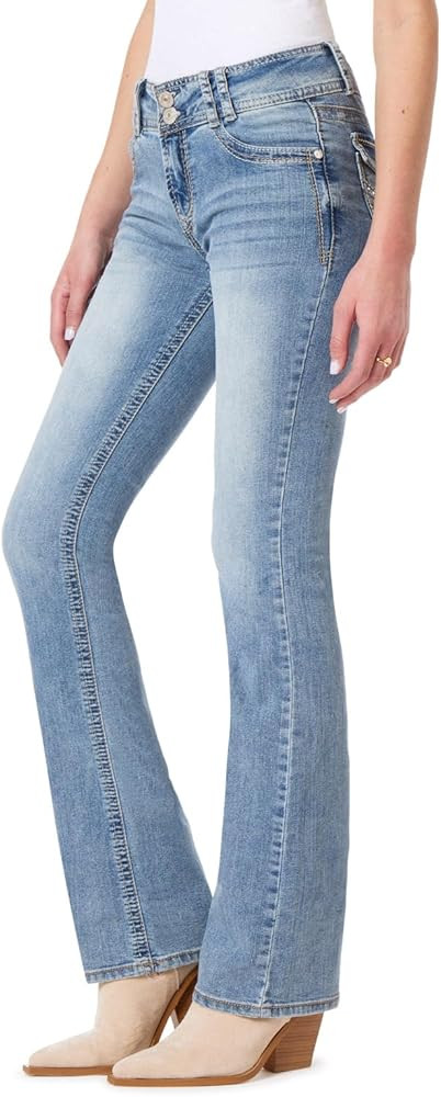WallFlower Luscious Curvy Bootcut Jeans for Women, Mid-Rise Insta Stretch Denim, Size-Inclusive J... | Amazon (US)