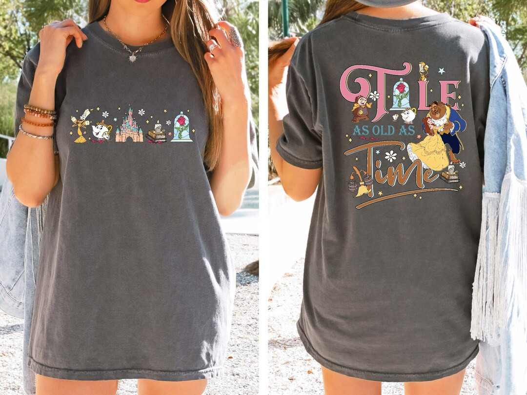 Vintage Disney Beauty and the Beast Belle Princess Comfort Colors 2-sided Shirt, Tale as Old as T... | Etsy (US)