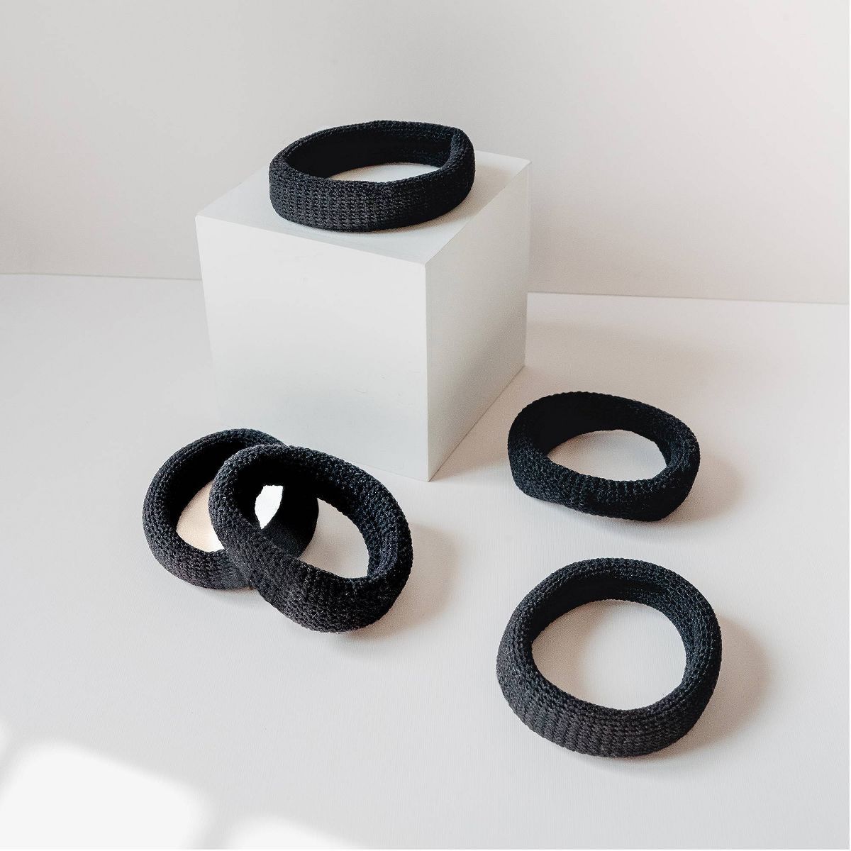 Gimme Beauty Thick Hair Tie Bands - Black - 6ct | Target