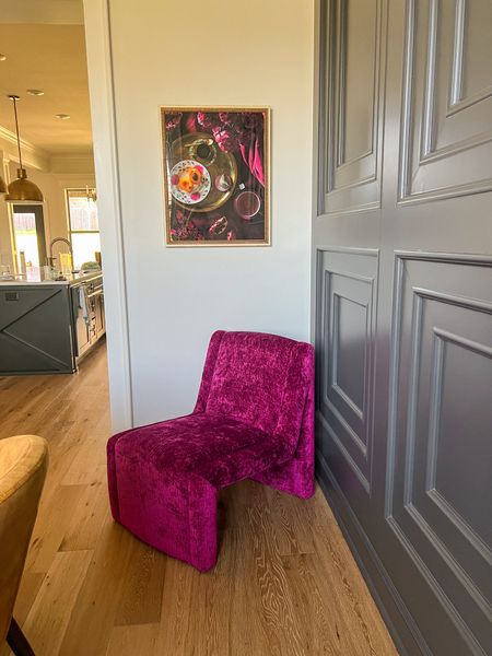 The chair with flair! It’s not staying in this corner but you get the picture. Speaking of picture how great does it complement the Afternoon Tea art above it. Both from Anthro! 

Home, art, chair, interiors, home design 

#LTKhome #LTKstyletip