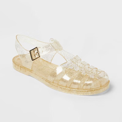 Women's Poppy Ankle Strap Jelly Sandals - Wild Fable™ Light Gold | Target