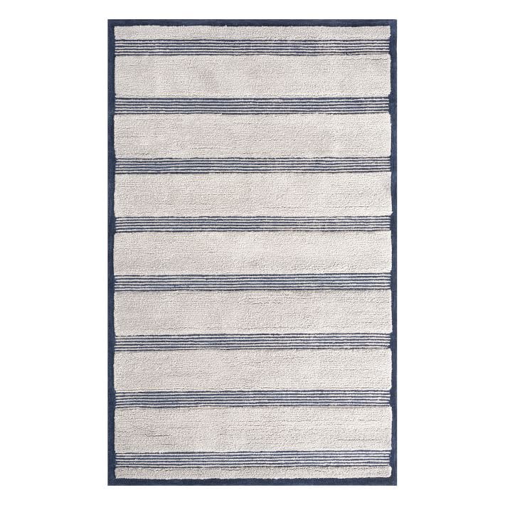 Stripe Wool Rug - Navy | Pottery Barn Teen