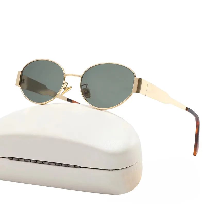 celinee sunglass designer woman eyewear Mens and womens universal polarized oval metal rimmed sun... | DHGate