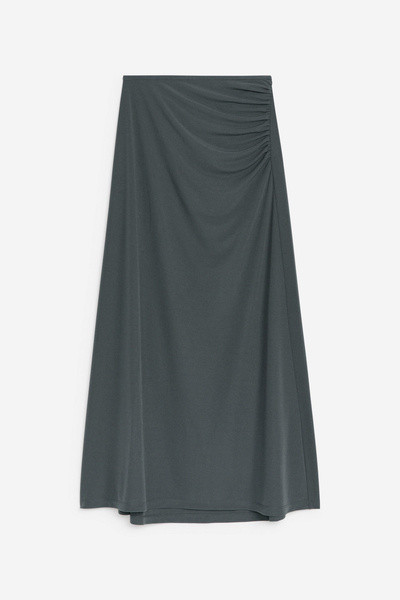 Gathered Maxi Skirt – Dark Grey – Women – ARKET GB | Arket UK