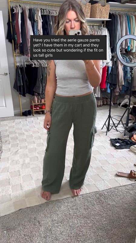 Gauze wide leg pants

Wearing a medium long, green is almost sold out but available in other colors 

#LTKmidsize #LTKVideo