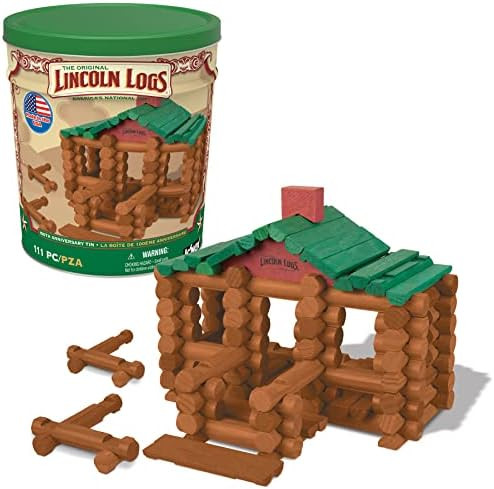 Lincoln Logs –100th Anniversary Tin-111 Pieces-Real Wood Logs-Ages 3+ - Best Retro Building Gif... | Amazon (US)