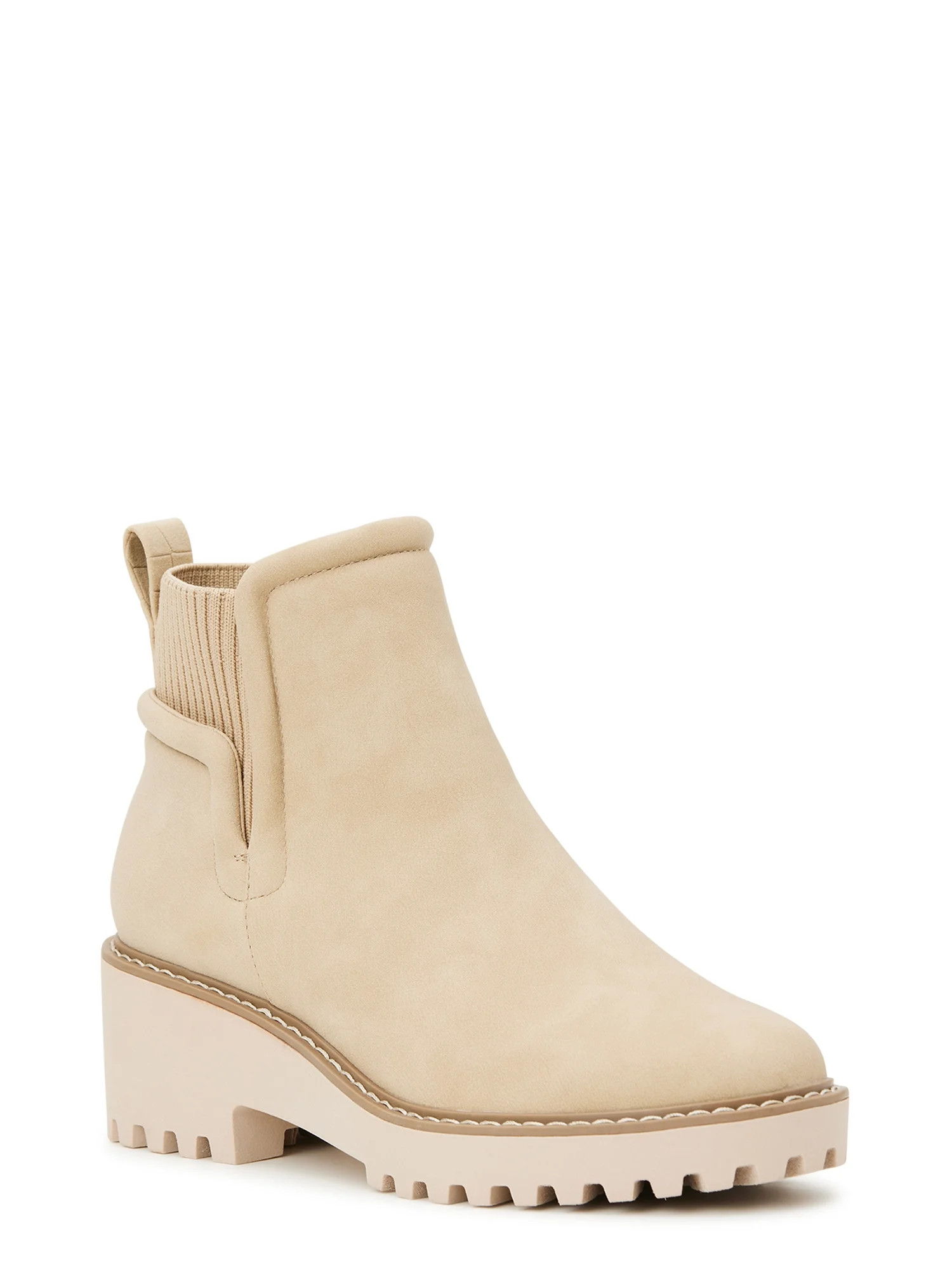 Time and Tru Women's Rib Collar Lug Booties | Walmart (US)