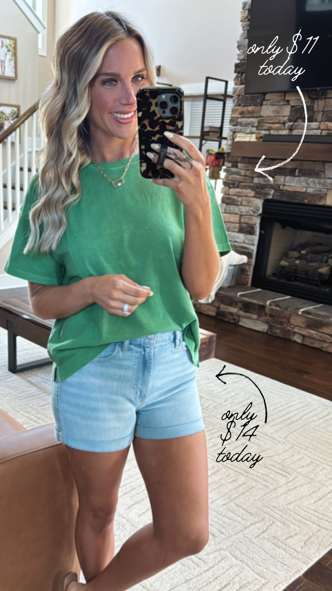 Super casual mom outfit on sale today at Old Navy! This crew neck tee comes in a ton of colors. I'm in a medium but could go larger for a more oversized look or a small for a tighter fit. 

 #LTKSeasonal #LTKSaleAlert #LTKFindsUnder50