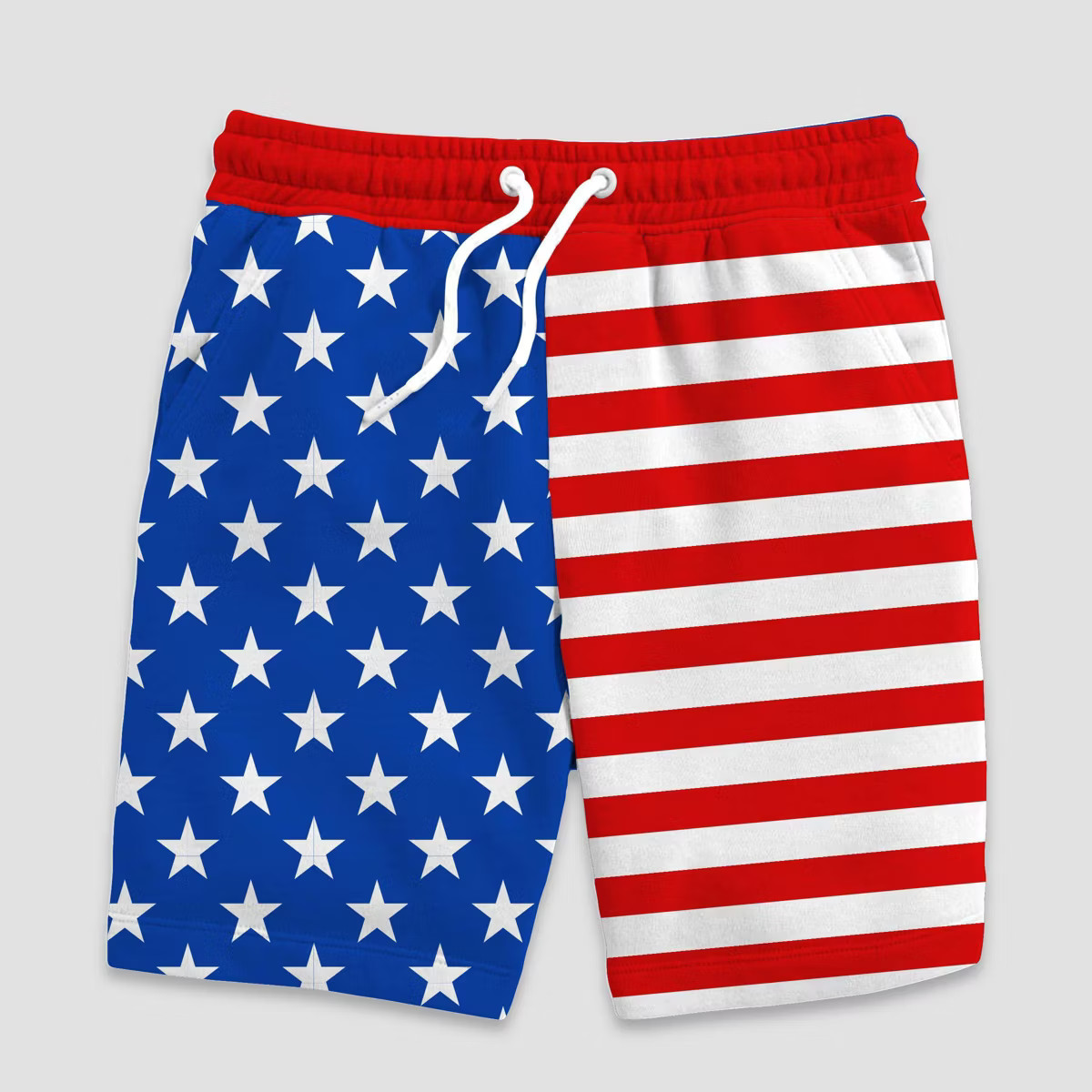 Men's Americana Flag Print Knit Lounge Pajama Shorts - Blue/Red | Target