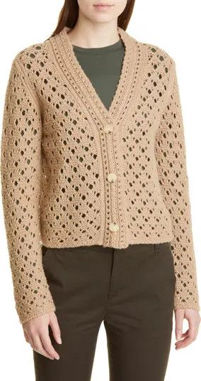 Vince Wool & Cashmere Crochet Cardigan | Nordstrom | Nordstrom