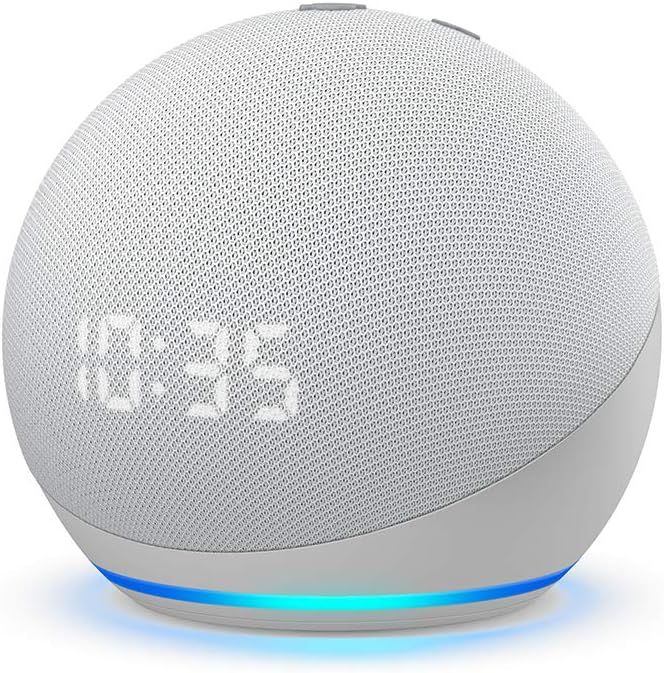 Echo Dot (4th Gen) | Smart speaker with clock and Alexa | Glacier White | Amazon (US)