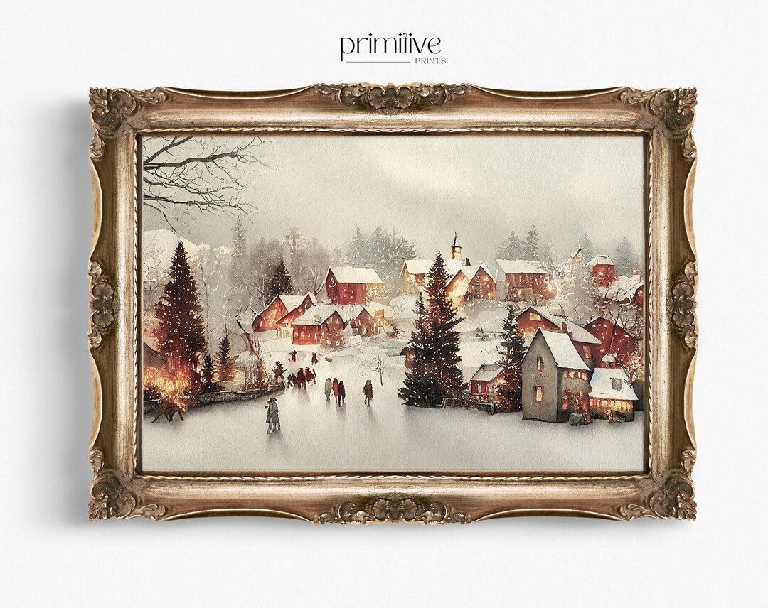 Winter Print  Watercolor Christmas Painting  PRINTABLE Wall - Etsy | Etsy (US)