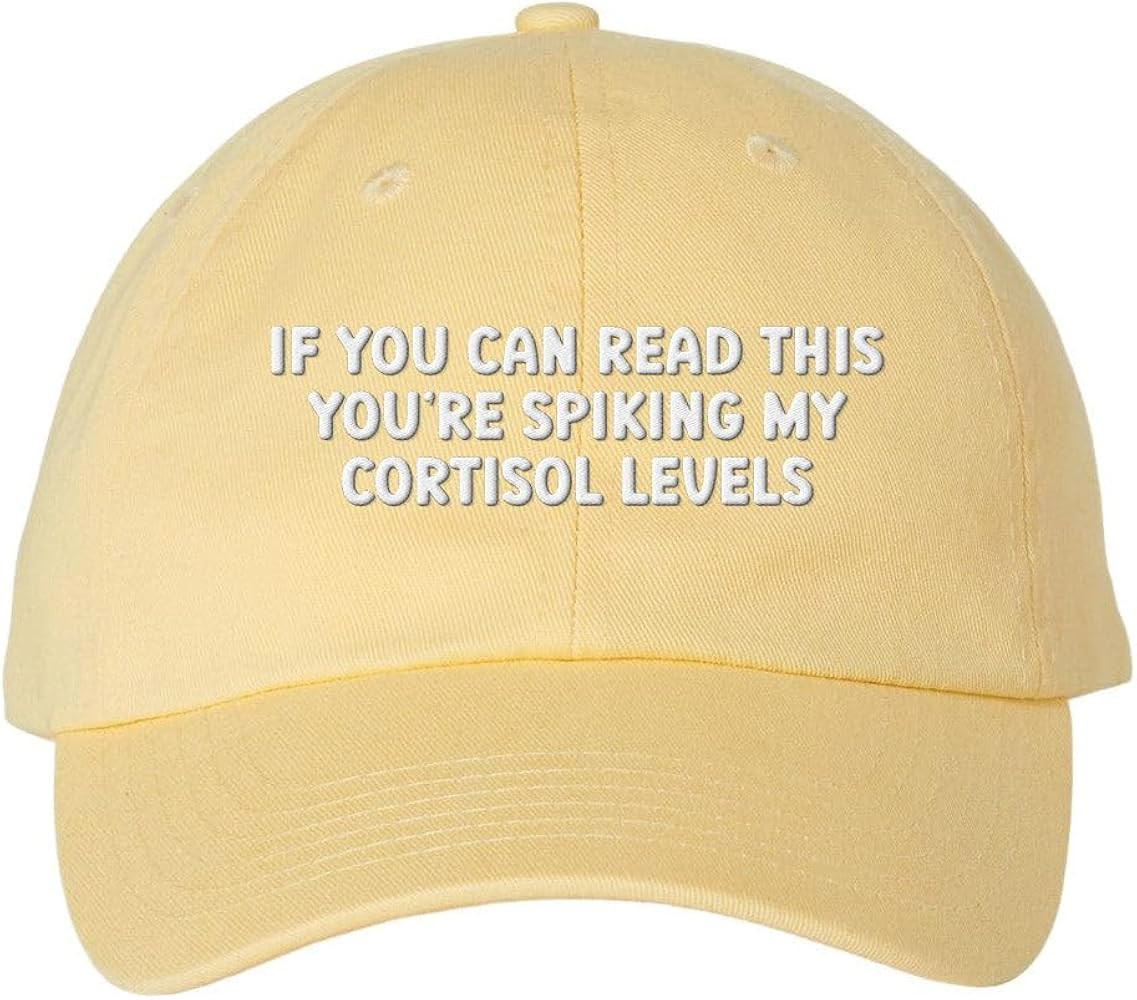 Spiking My Cortisol Levels Embroidered Baseball Cap Adjustable Cotton Dad Hat | Amazon (US)