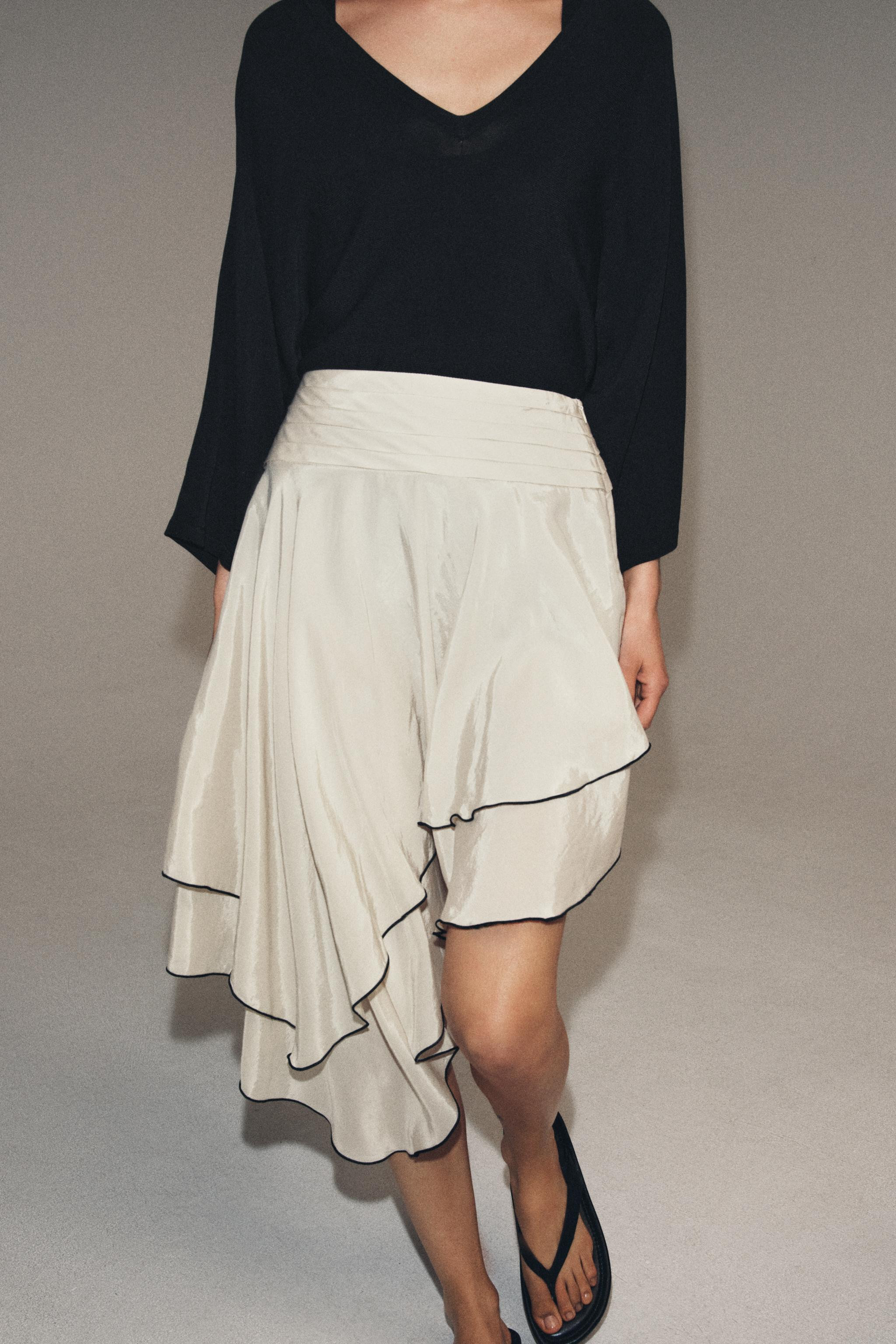 ASYMMETRIC RUFFLED SKIRT ZW COLLECTION | Zara US