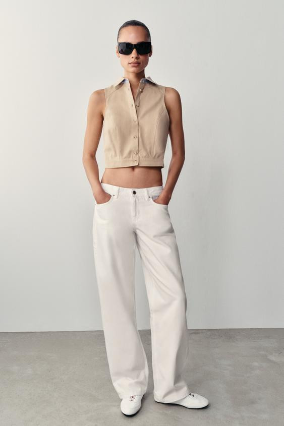 Zara - Ruffled Poplin Shirt - Women - White - Women | Zara US