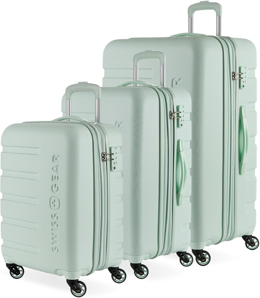 SwissGear 7366 Hardside Expandable Luggage with Spinner Wheels, Clearly Aqua, 3-Piece Set (19/23/... | Amazon (US)