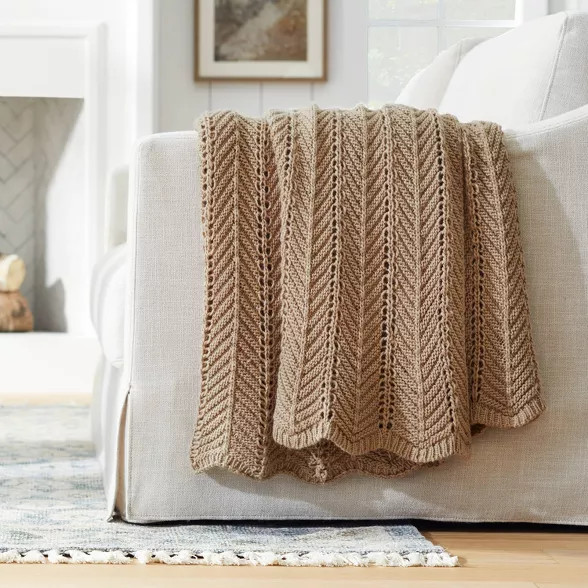 Herringbone Pointelle Throw Blanket - Threshold™ designed with Studio McGee | Target
