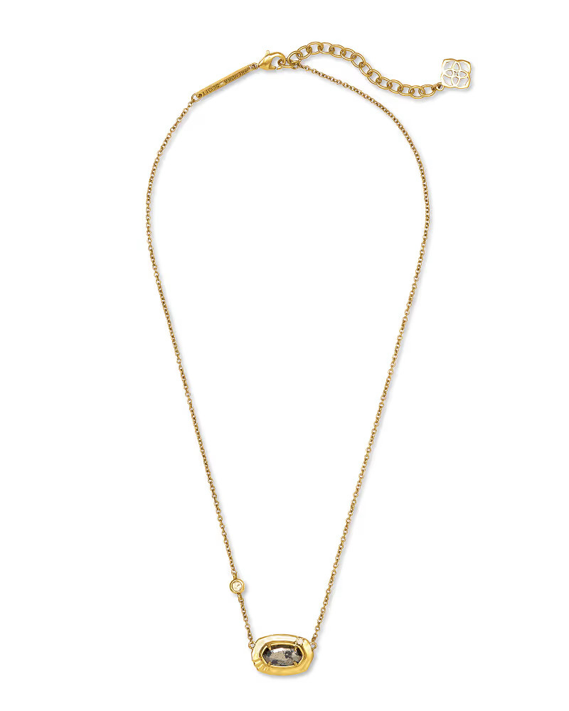 Anna Vintage Gold Pendant Necklace in Black Pyrite | Kendra Scott