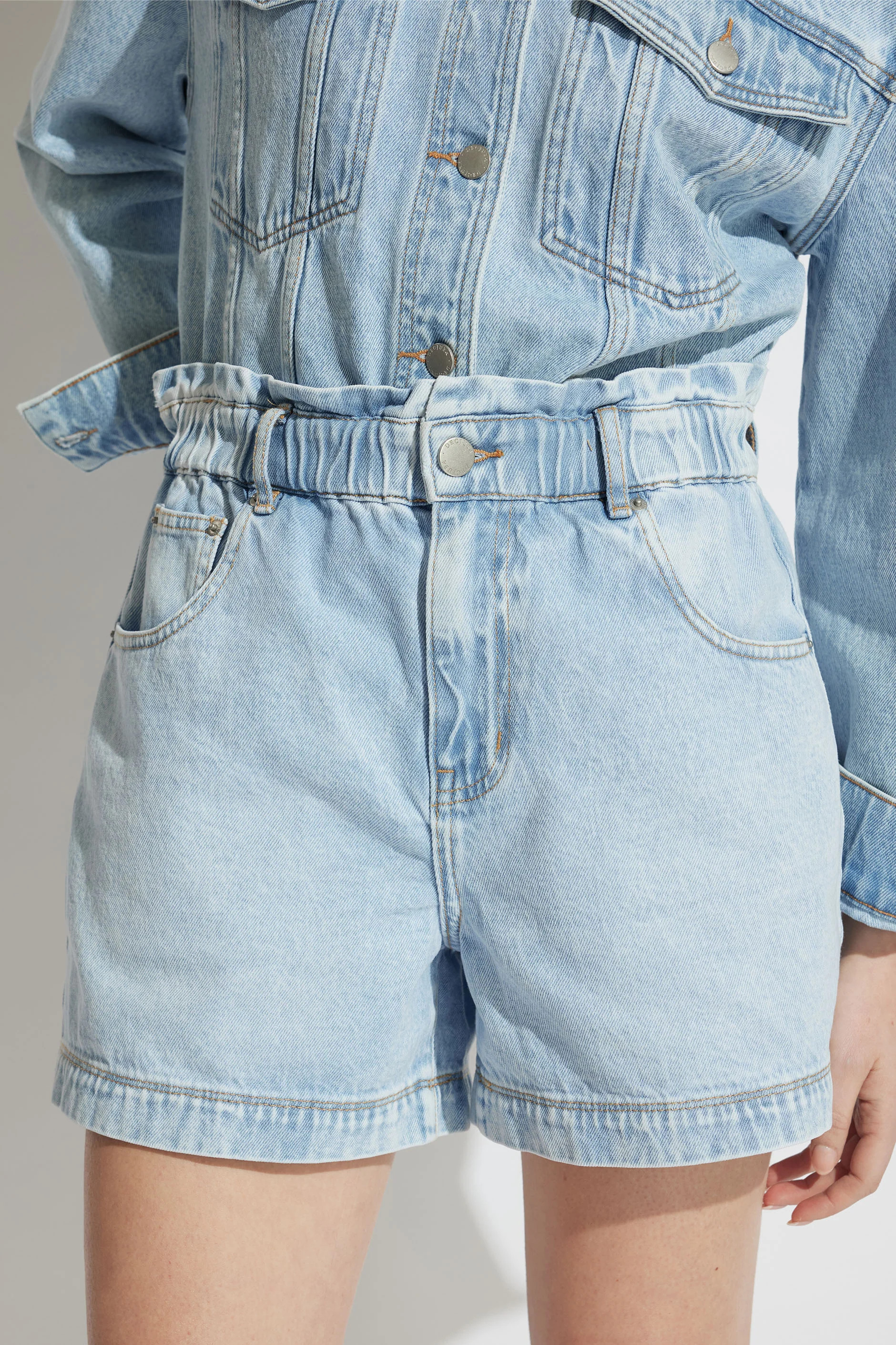 Tatiana Paperbag Denim Short - Byron Blue | DECJUBA