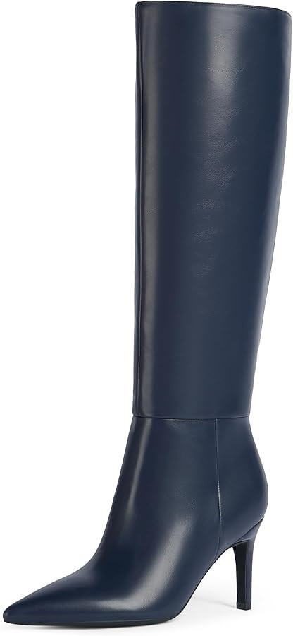 Easyfox Knee High Boots Women Pointed Toe Tall Boots 3 In Stiletto High Heel Long Boots Side Zipp... | Amazon (US)