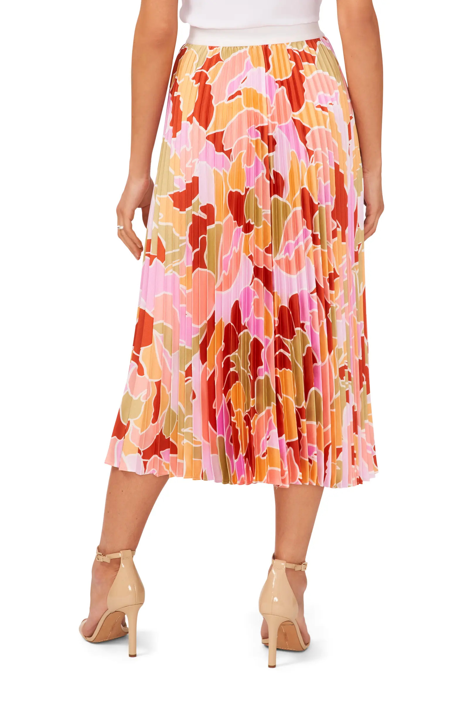 Double Slit Pleated Midi Skirt | Nordstrom