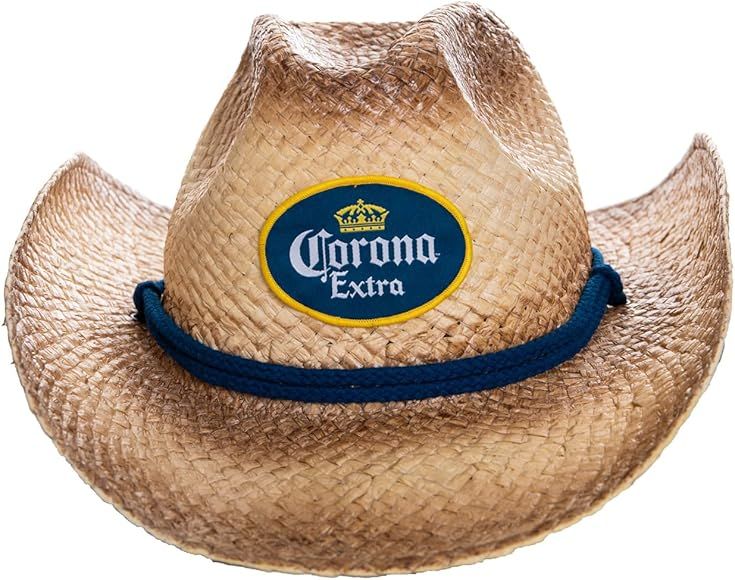 Men's Corona Extra Straw Beach Cowboy Hat with Curved Brim Tan | Amazon (CA)